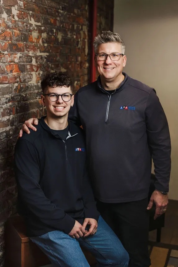 Vinnie Nowarita, founder of SCCS NWI, with his son